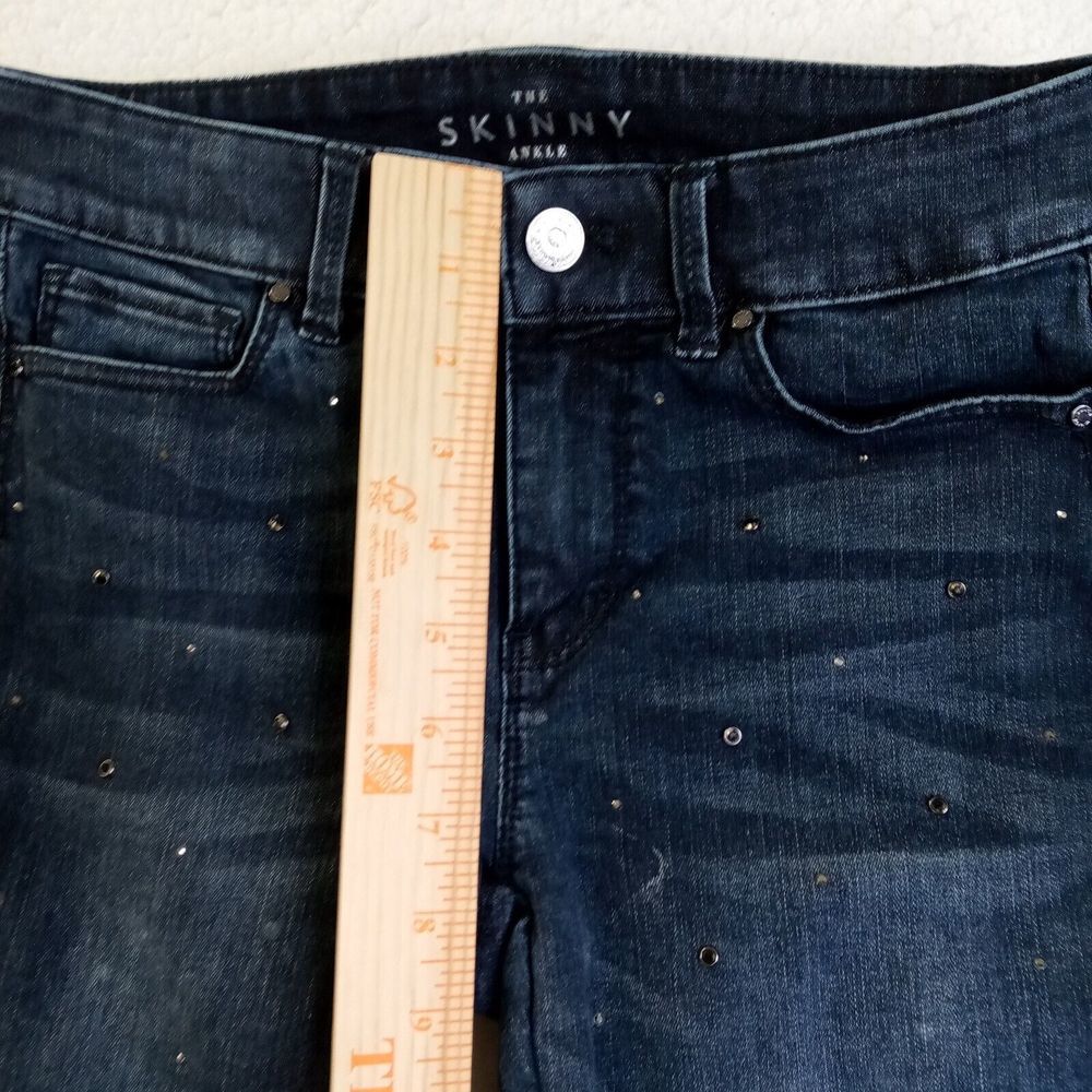 White House Black Market Jeans Womens 00 Skinny Ankle Blue Stretch Cotton Blend - Picture 5 of 12